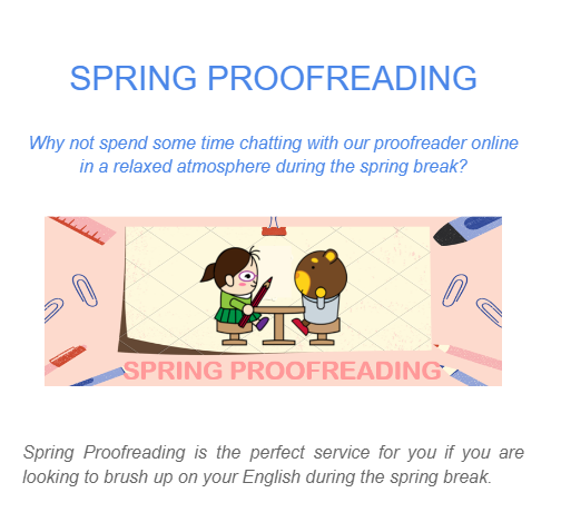 【3月で終了！】春休み期間中の Spring Proofreadingのお知らせ